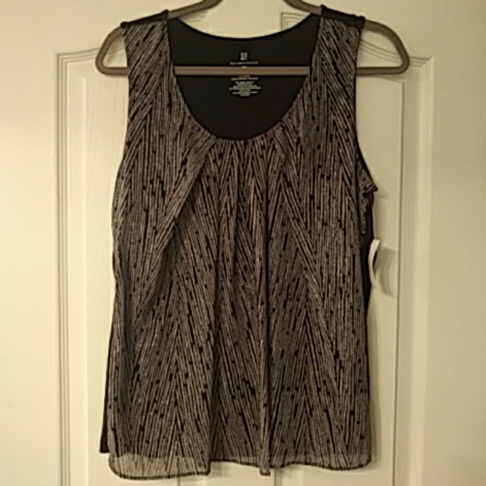 Silver and black tank